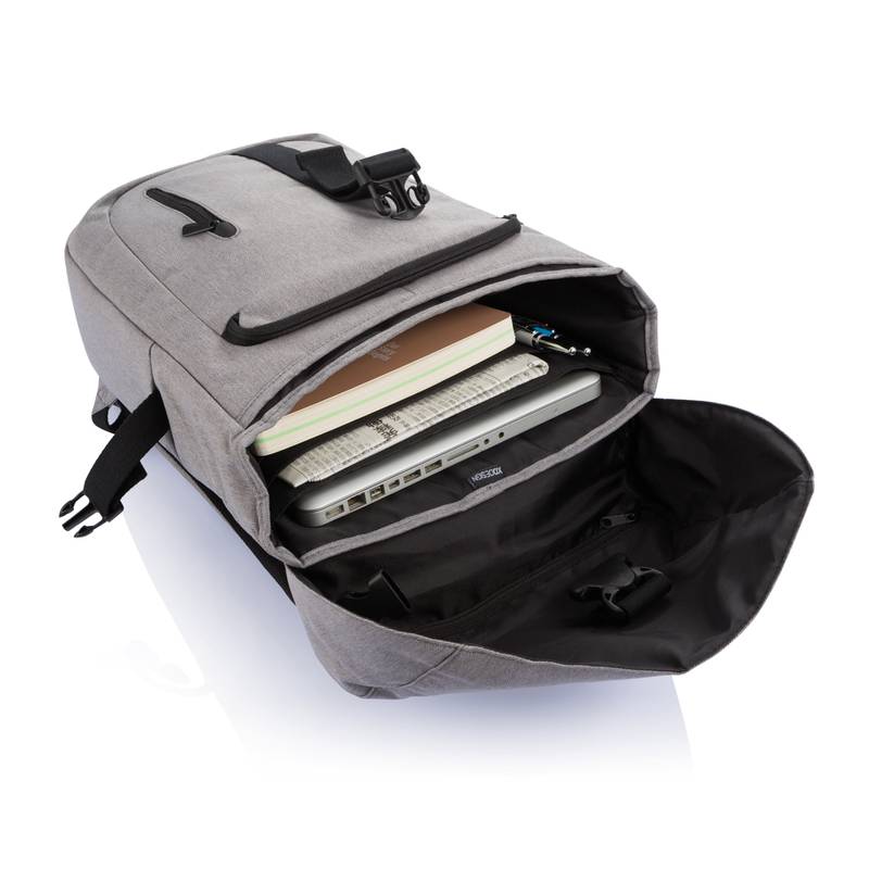 Moderní batoh na laptop s klopou, šedá